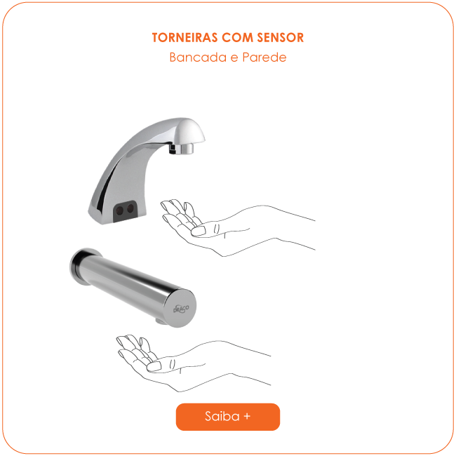 Torneiras com sensor em uso