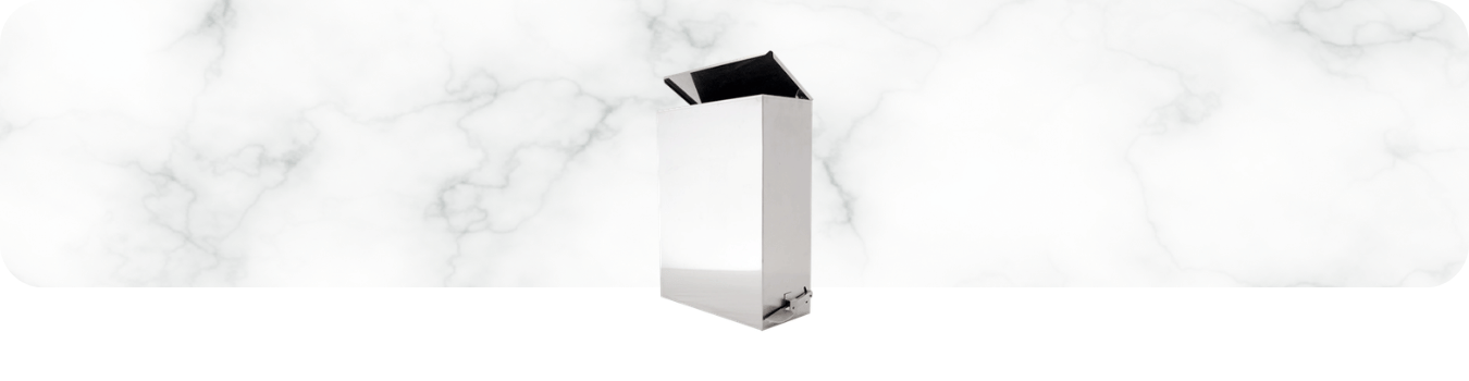 Banner Lixeira Inox Basculante e Pedal QUADRAT 9 - 70.329